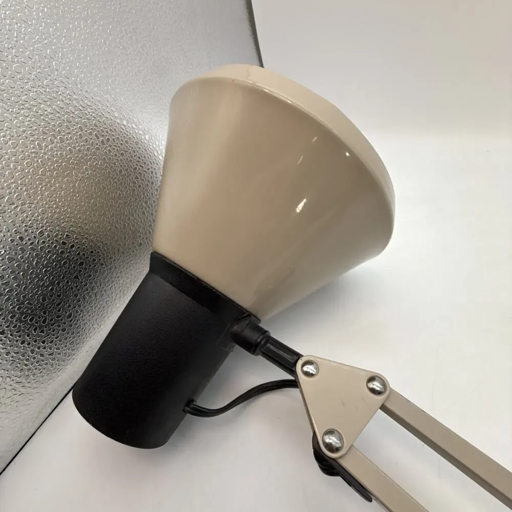 Vintage Luxo? Model AM Tan & Black Articulating Clamp Table Drafting Lamp